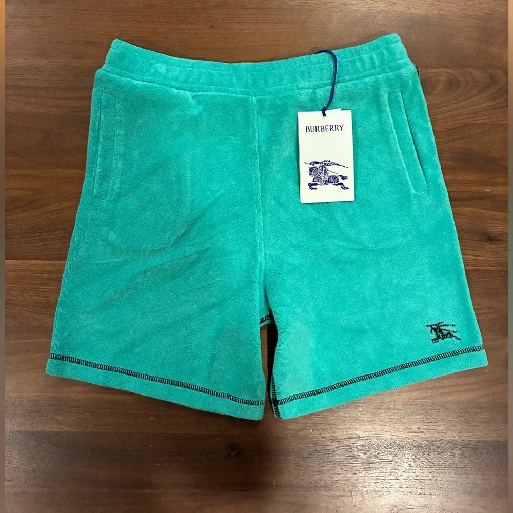 NWT - Burberry Teal Terry Shorts 10 Y - Picture 3 of 9